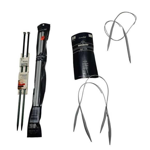 Lot of FIVE (5) Knitting Needles:  Susan Bates, Diana Circular and Straight - Picture 1 of 9